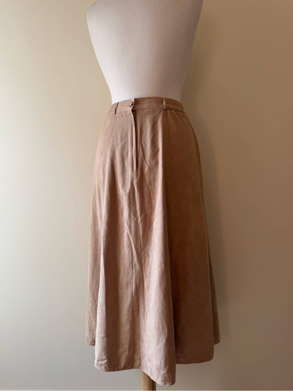 Your Sixth Sense Faux Suede Button Front Midi Skirt - Picture 5 of 6